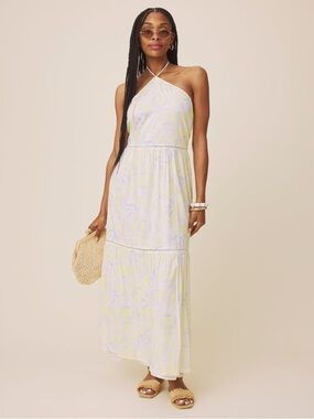 NWT Splendid  Lia Lemon Maxi Halter Dress - size small